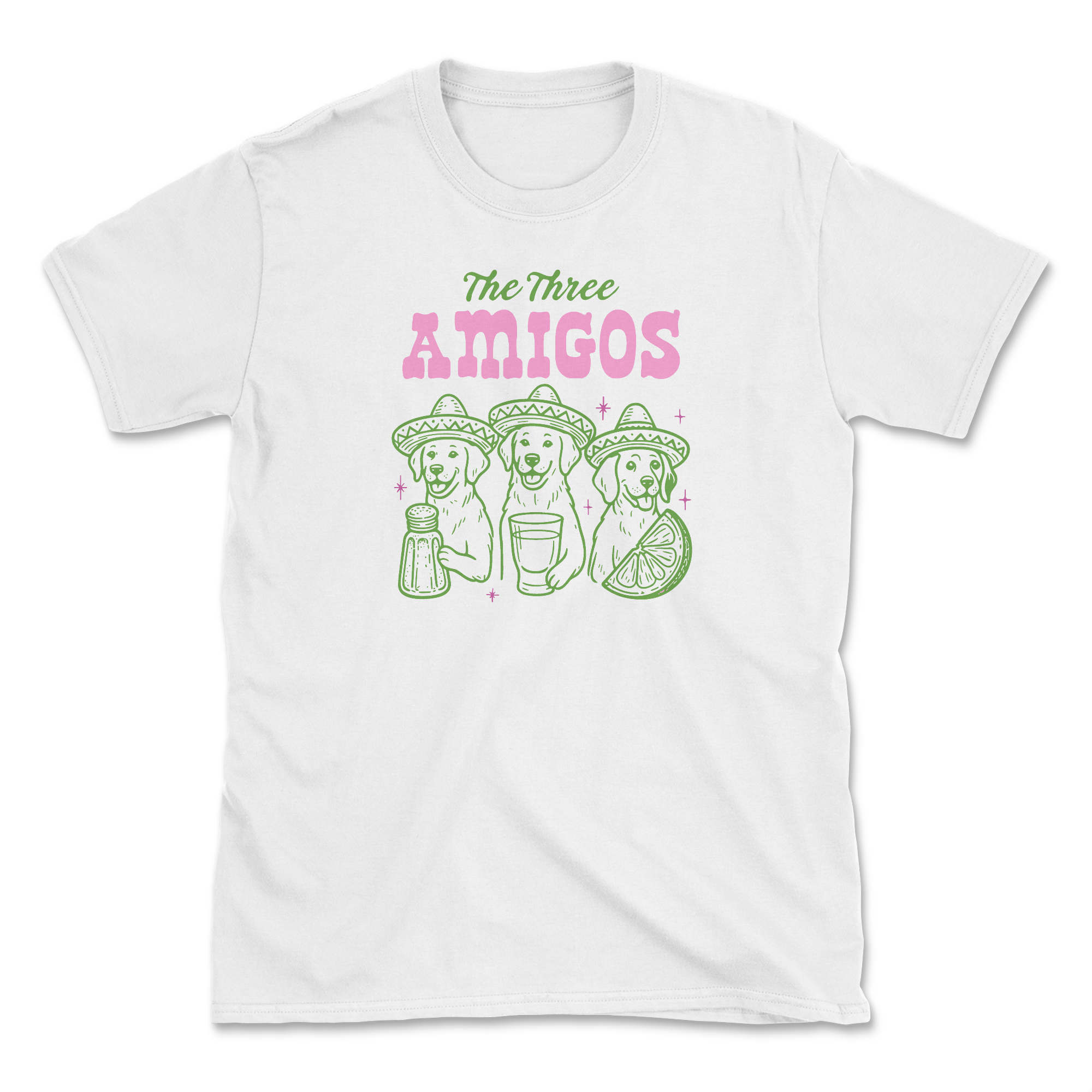 Three Amigos - (Front Print) (Adult Short Sleeve T-Shirt)