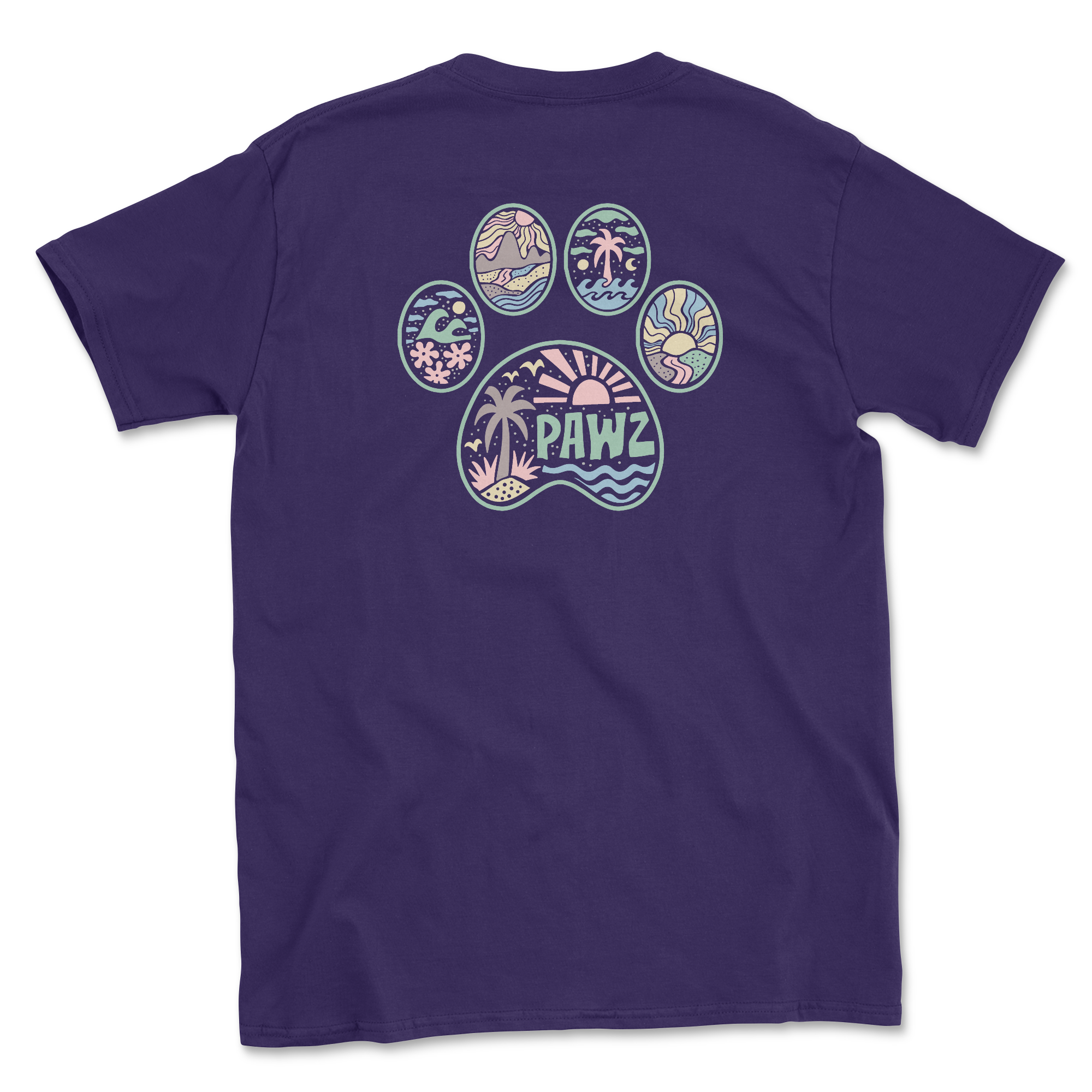 Beach Sunrise (Purple) (Adult Short Sleeve T-Shirt)